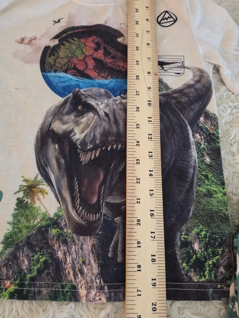 Kids Dinosaur Pajama Set - Teal & White T-Rex Sleepwear